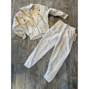 Clipper Bay Windbreaker Jacket Pants Nylon 90s NWT Small Retro 80s Vintage Y2K‎